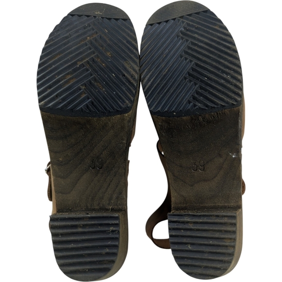 Lotta's Brown Leather Women's Swedish Clogs - Picture 6 of 6